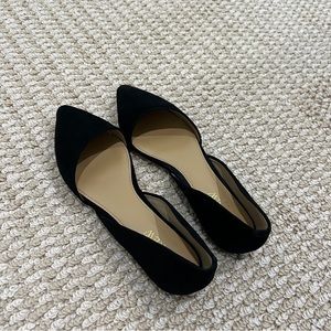 J. Crew Zoe Suede d’Orsay Flats Black